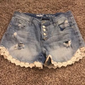 High Rise Denim Shorts